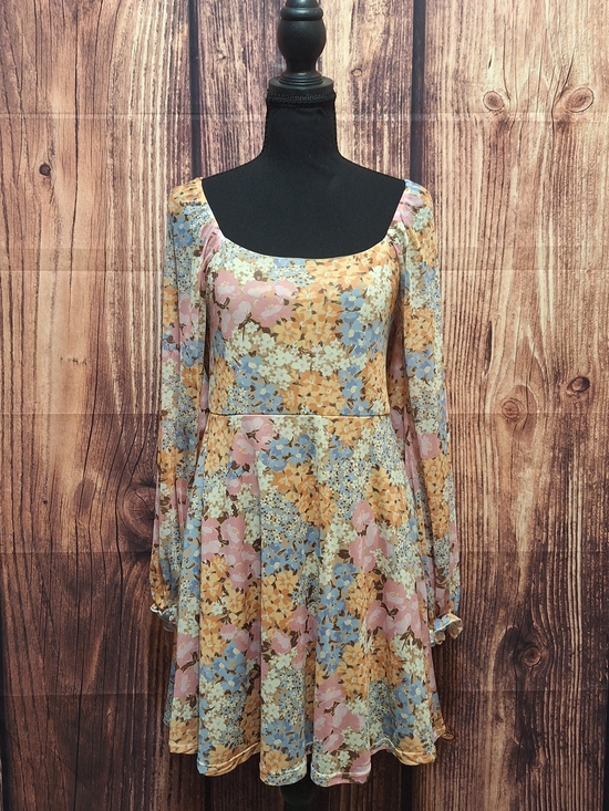 Altar'd State Dresses & Skirts - Altar'd State Pastel Floral Square-Neck Mini Dress - Pink/Blue/Yellow Size M